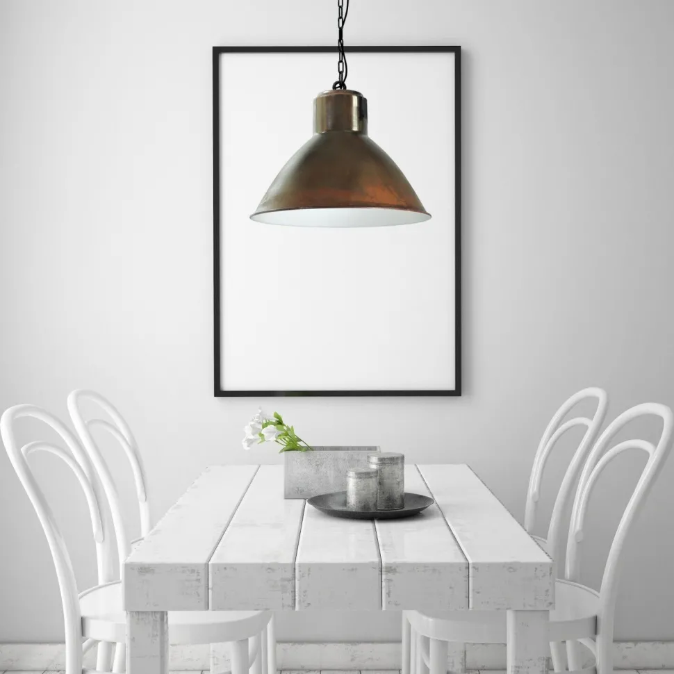 Braune Hängelampe Industrie Design Made in EU