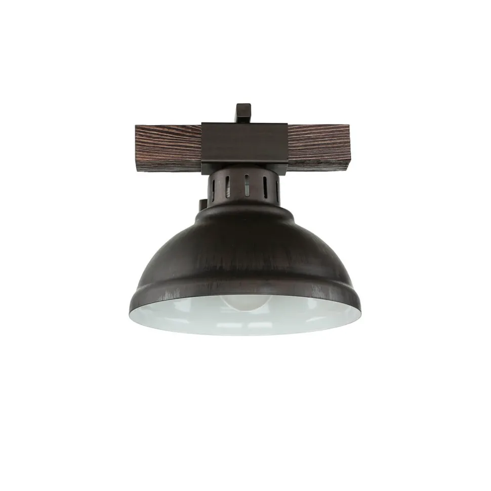 Braune Wandleuchte Echt Holz Metall Made in EU E27