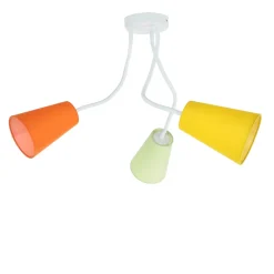 Bunte Deckenlampe 3-flmg Orange Gelb Grün flexibel