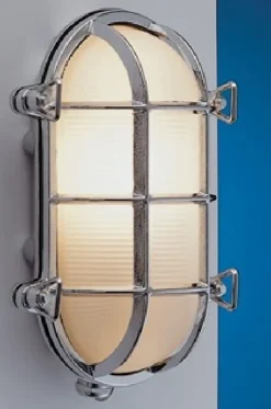 Chrom Außenwandleuchte Messing IP54 Maritim LED