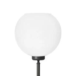 Deckenfluter klein 152 cm Messing Glas E27 in Bronze Weiß