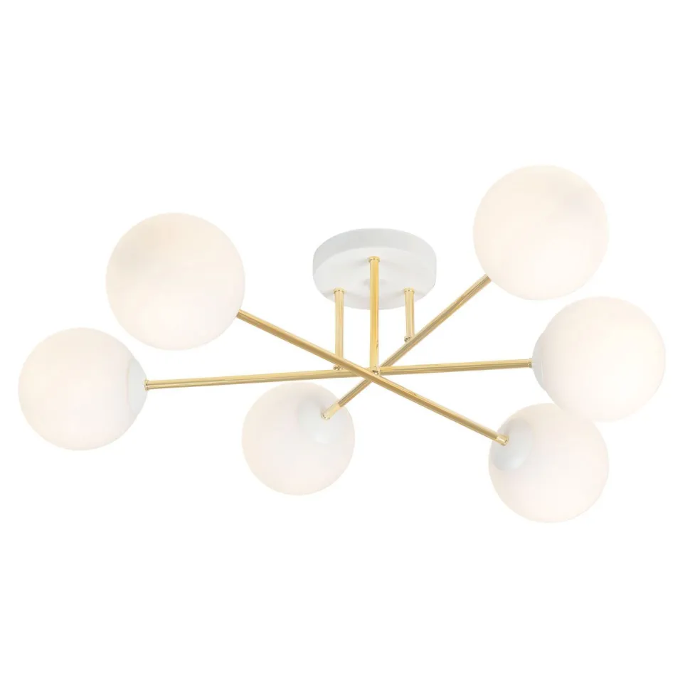 Deckenlampe ANNETTA Metall Glas Kugel Schirme