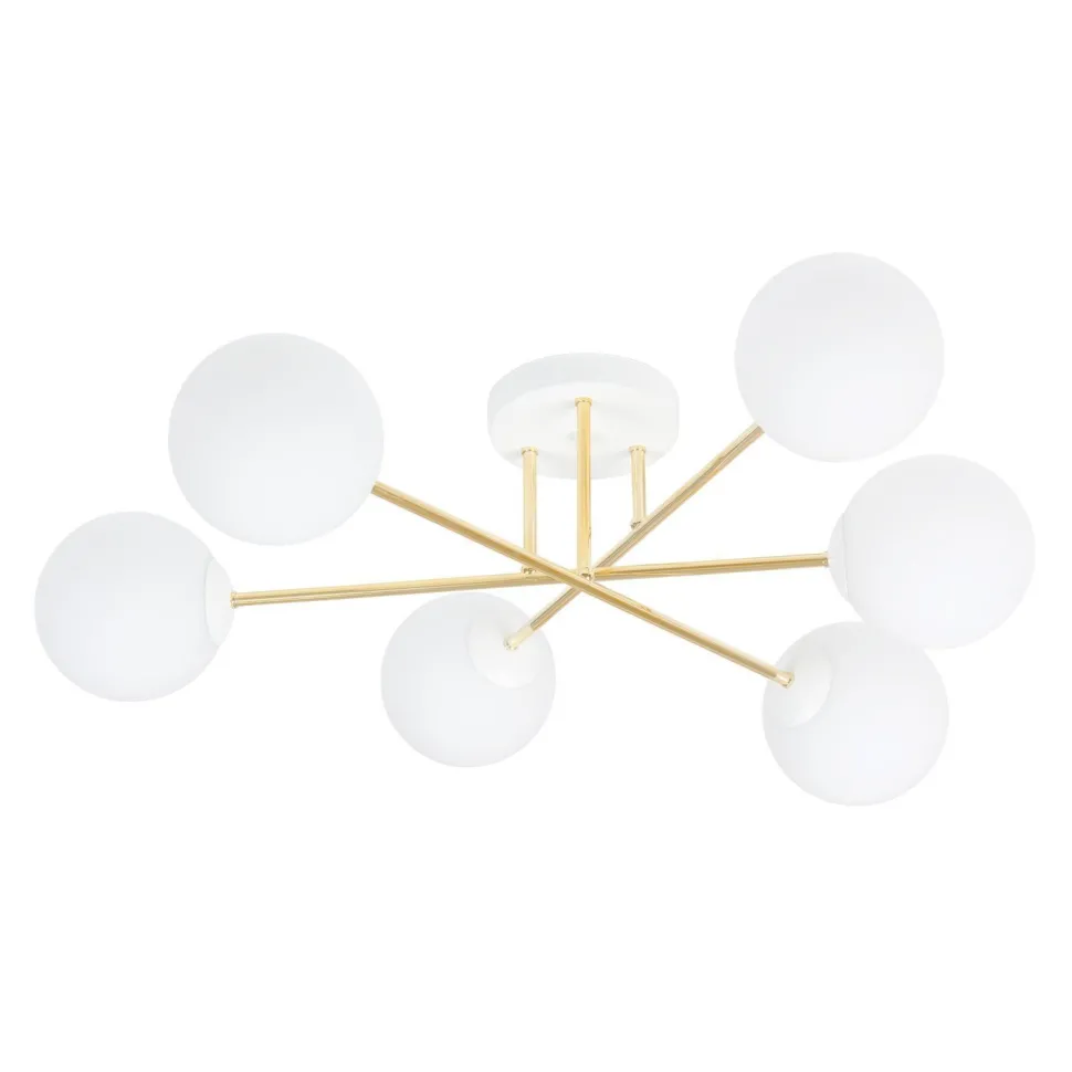 Deckenlampe ANNETTA Metall Glas Kugel Schirme