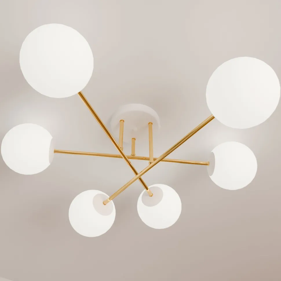 Deckenlampe ANNETTA Metall Glas Kugel Schirme