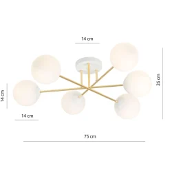 Deckenlampe ANNETTA Metall Glas Kugel Schirme