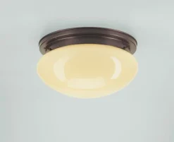 Deckenlampe Antik Messing Glas in Elfenbein E27 Ø30 cm