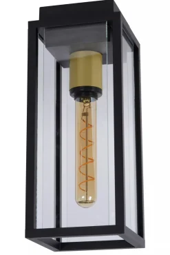 Deckenlampe Außen Glas Metall Schwarz E27 IP54 Terrasse