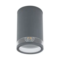 Deckenlampe außen IP44 Ø 11 cm klein Grau für E27