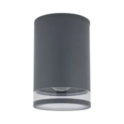 Deckenlampe außen IP44 Ø 11 cm klein Grau für E27