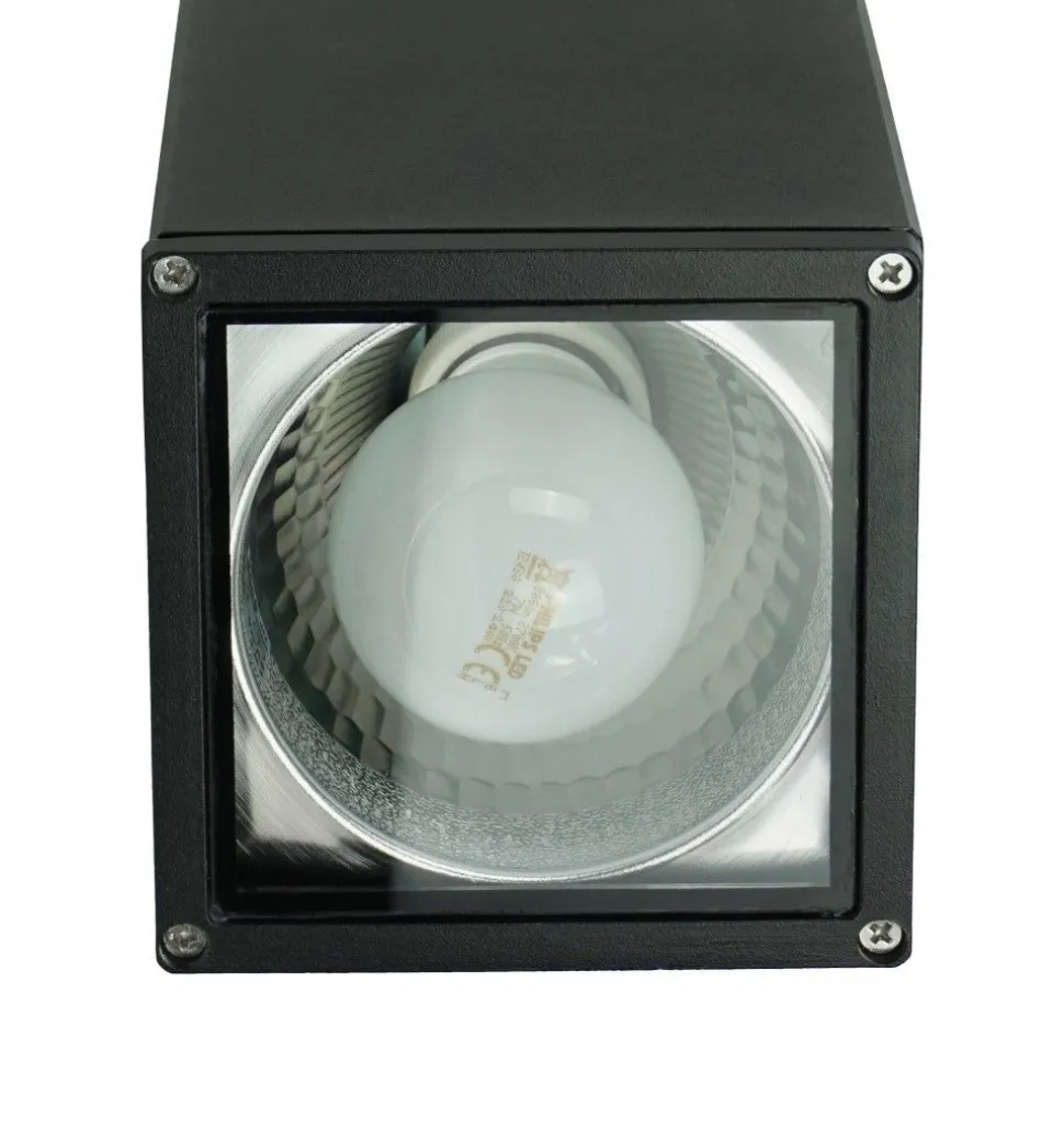 Deckenlampe Außen IP54 Schwarz eckig E27