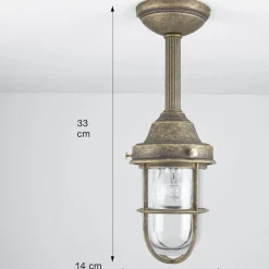 Deckenlampe Außen Maritim Echt-Messing