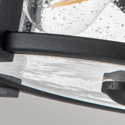 Deckenlampe außen rund Ø 33 cm Schwarz Transparent IP44