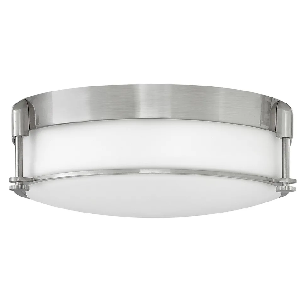 Deckenlampe Bad Glas Metall in Nickel Weiß blendarm