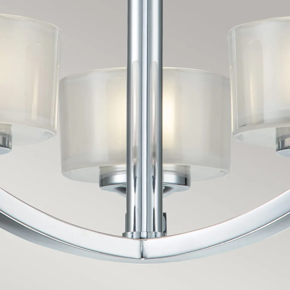 Deckenlampe Bad LED G9 IP44 40,6 cm breit 3000 K Chrom Weiß