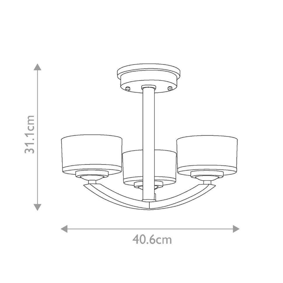 Deckenlampe Bad LED G9 IP44 40,6 cm breit 3000 K Chrom Weiß