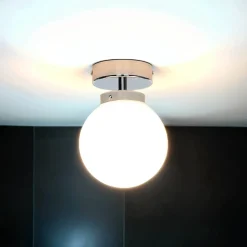 Deckenlampe Badezimmer Chrom Weiß E14