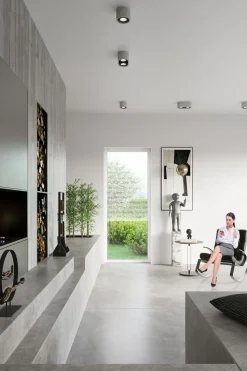 Deckenlampe Beton klein Ø 14 cm H: 9 cm GU10