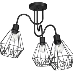 Deckenlampe Draht Schirm Schwarz Retro Design E27