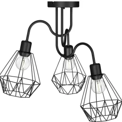 Deckenlampe Draht Schirm Schwarz Retro Design E27