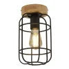 Deckenlampe E27 Holz Metall Draht B:15 cm Industrial