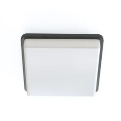 Deckenlampe eckig IP44 E27 Schwarz Weiß Modern B: 25 cm