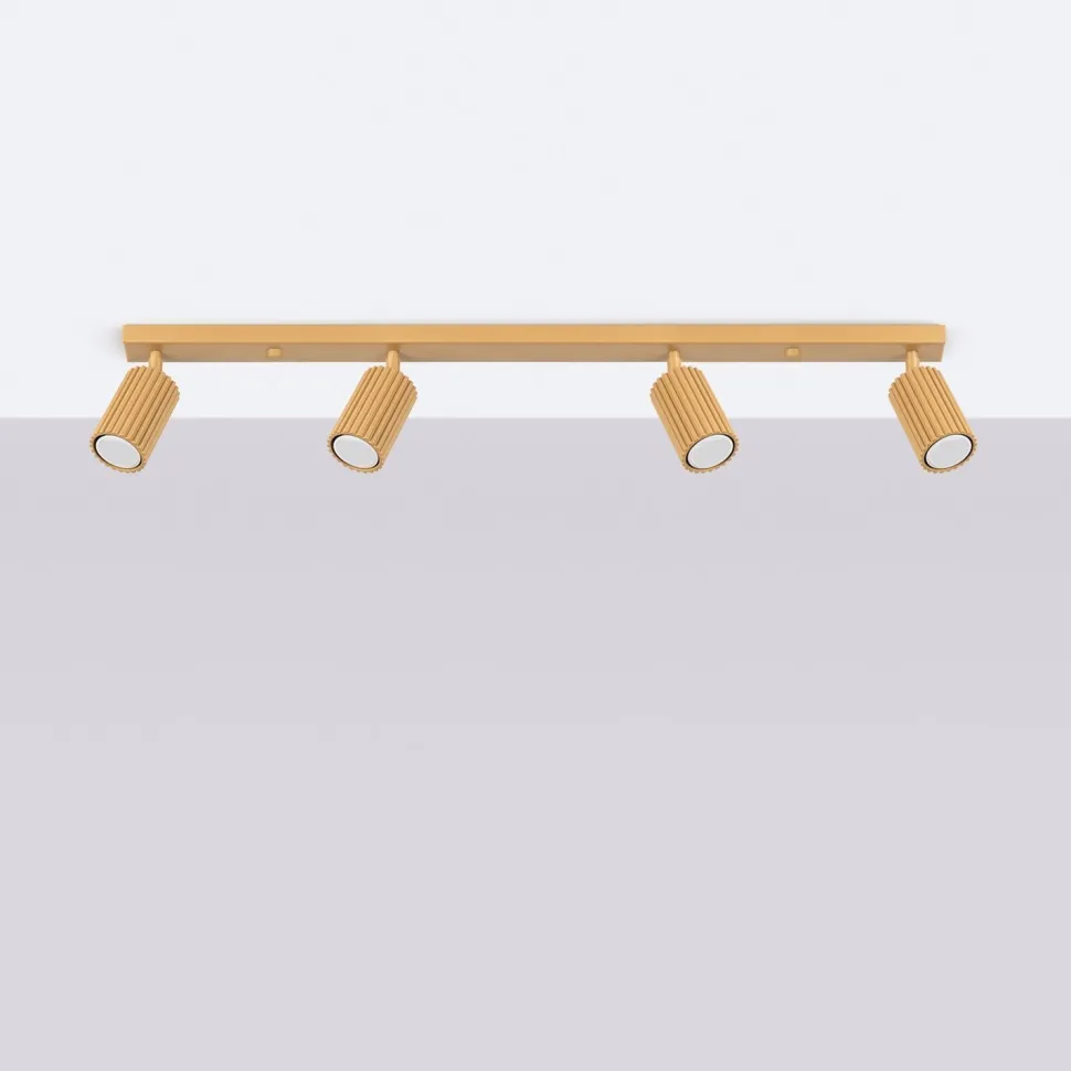 Deckenlampe 4-flammig 81 cm lang GU10 in Gold aus Aluminium