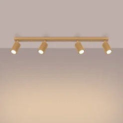 Deckenlampe 4-flammig 81 cm lang GU10 in Gold aus Aluminium