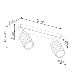 Deckenlampe 2-flammig 30 cm lang klein GU10 in Creme Modern