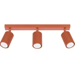 Deckenlampe 3-flammig B: 45 cm klein GU10 Rot aus Aluminium