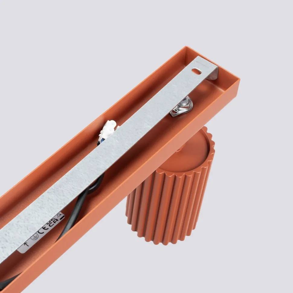 Deckenlampe 3-flammig B: 45 cm klein GU10 Rot aus Aluminium