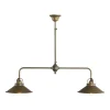Deckenlampe 2-flammig E27 in Bronze Antik Echt-Messing