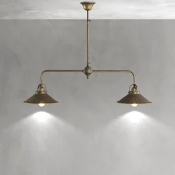 Deckenlampe 2-flammig E27 in Bronze Antik Echt-Messing