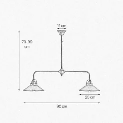 Deckenlampe 2-flammig E27 in Bronze Antik Echt-Messing