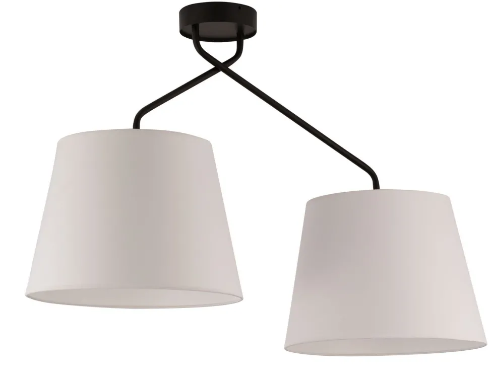 Deckenlampe 2-flammig E27 Schwarz Weiß Design blendarm