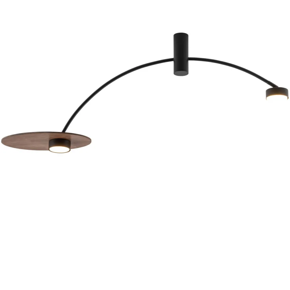 Deckenlampe 2-flammig GX53 Schwarz Holz B: 110 cm