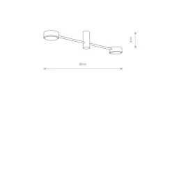 Deckenlampe 2-flammig GX53 Schwarz Metall Modern 68 cm lang