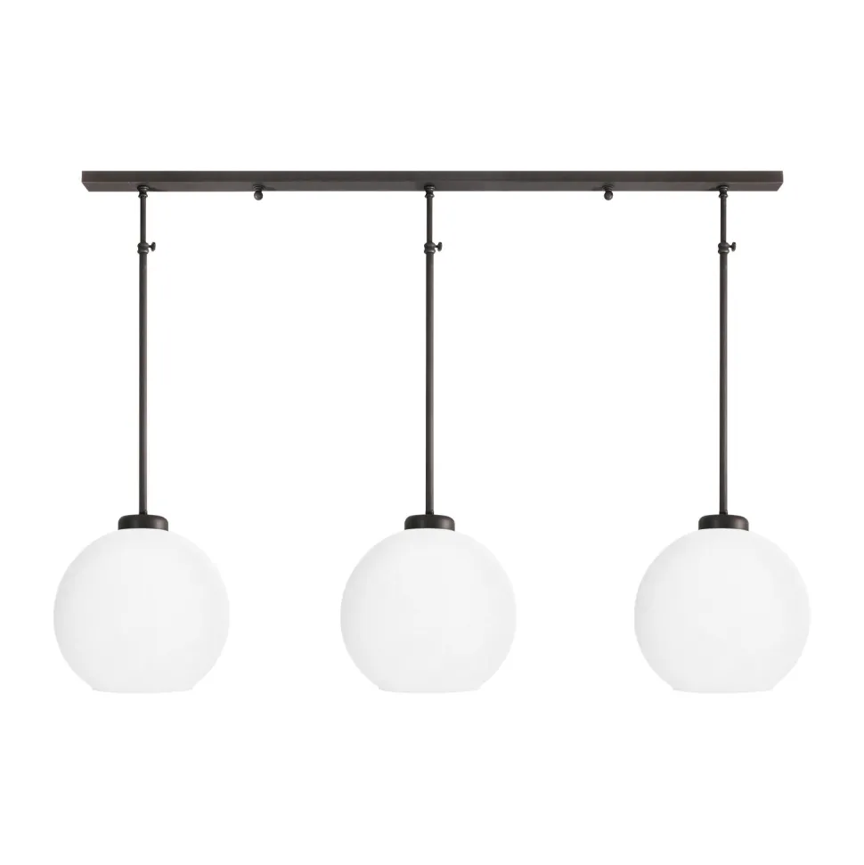 Deckenlampe 3-flammig Messing Glas höhenverstellbar E27