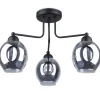 Deckenlampe 3-flammig Schwarz Rauchglas E27 Modern