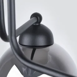 Deckenlampe 3-flammig Schwarz Rauchglas E27 Modern