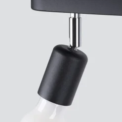 Deckenlampe 2-flammig Schwarz Metall 33 cm lang E27