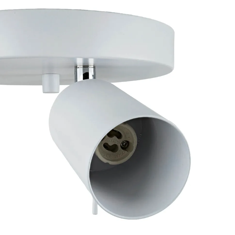 Deckenlampe 3-flammig Weiß Ø 20 cm Metall verstellbar