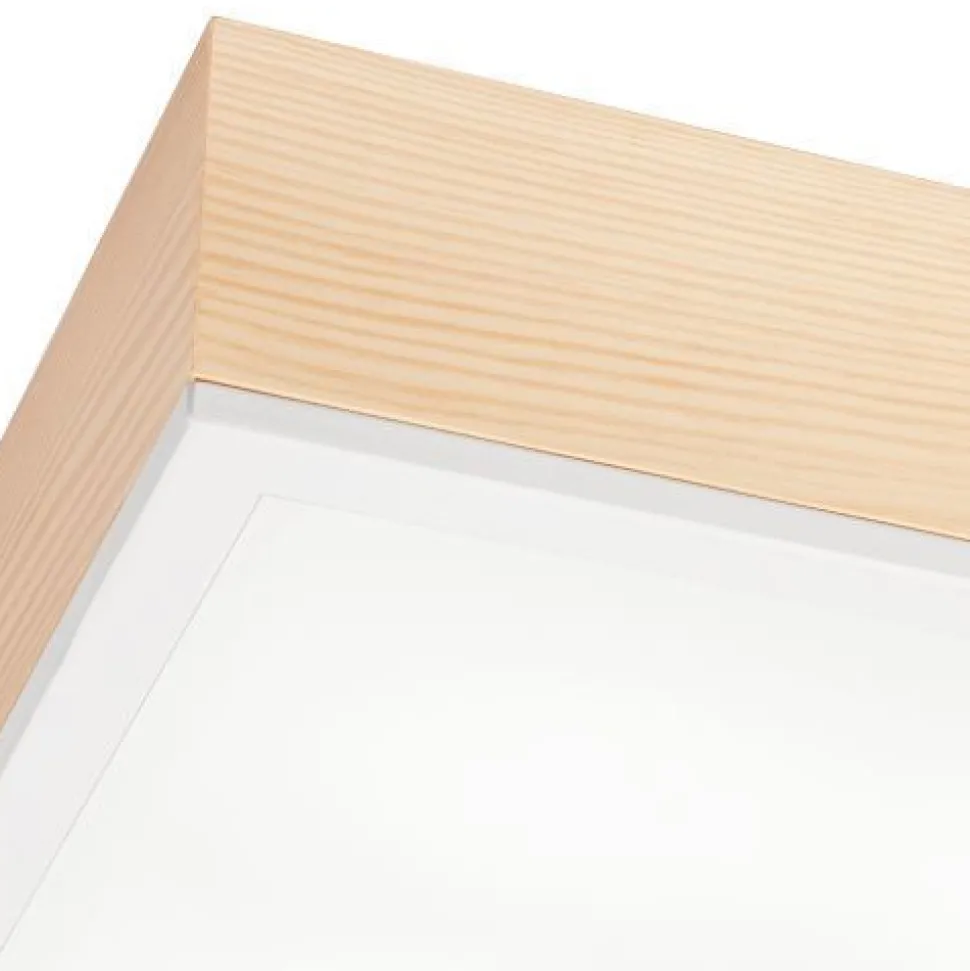 Deckenlampe Glas blendarm Holz Pinie E27 B:38,5 cm