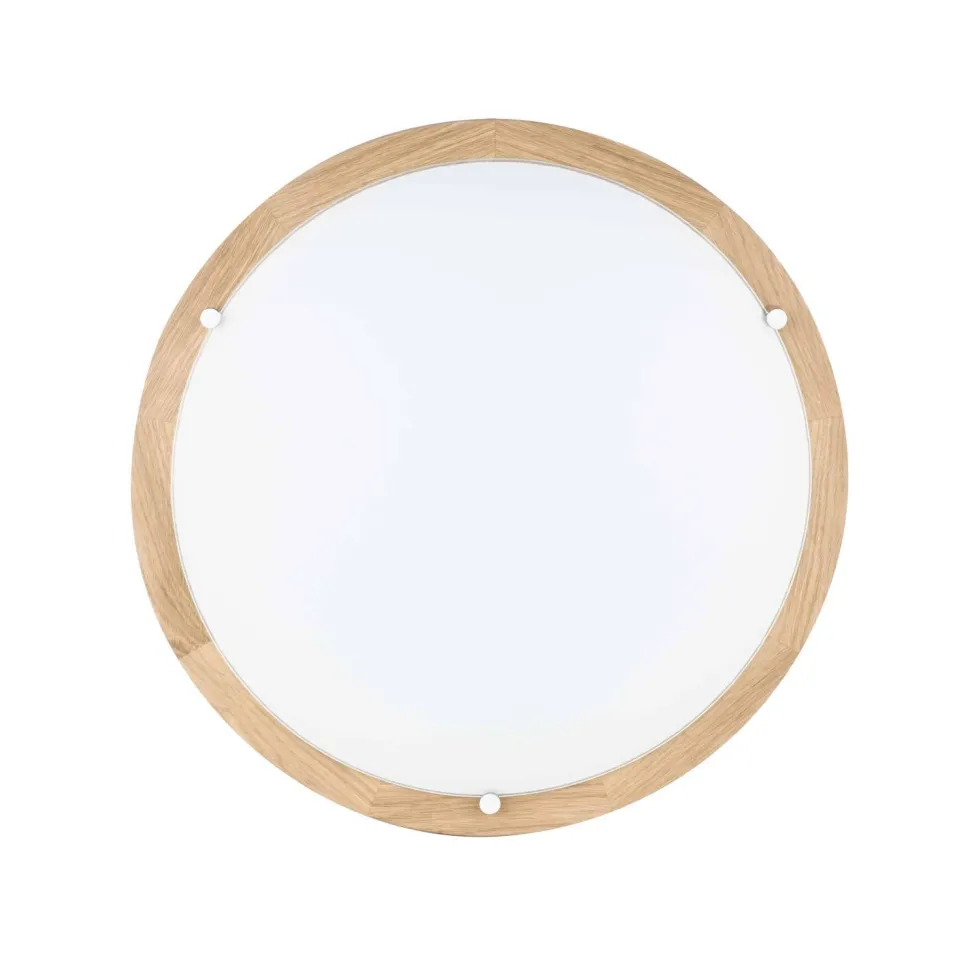 Deckenlampe Glas Holz wohnlich blendarm Ø35cm rund