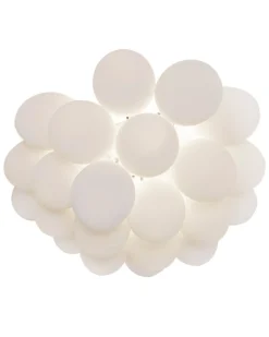 Deckenlampe Glas Metall 50 cm breit Weiß matt G9 Modern