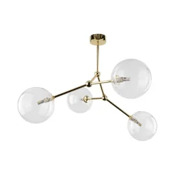 Deckenlampe Glas Metall 74 cm lang in Gold 4x G9 VINZA