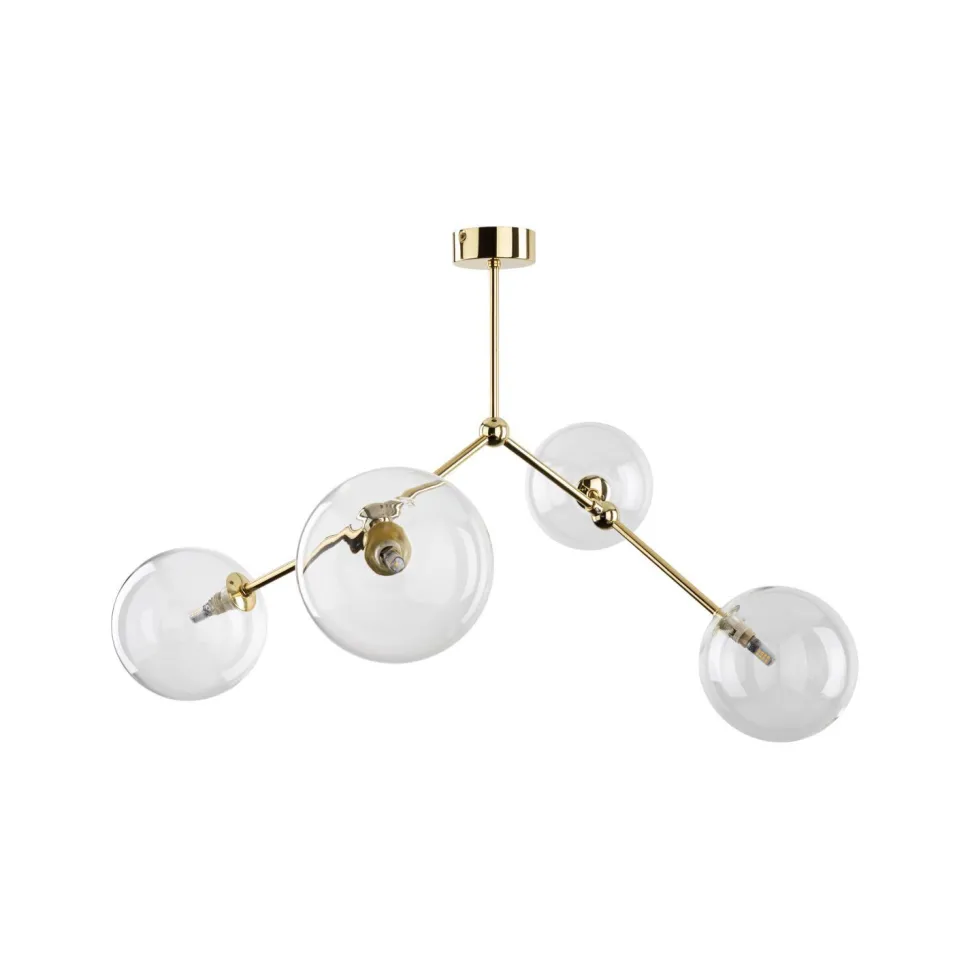 Deckenlampe Glas Metall 74 cm lang in Gold 4x G9 VINZA