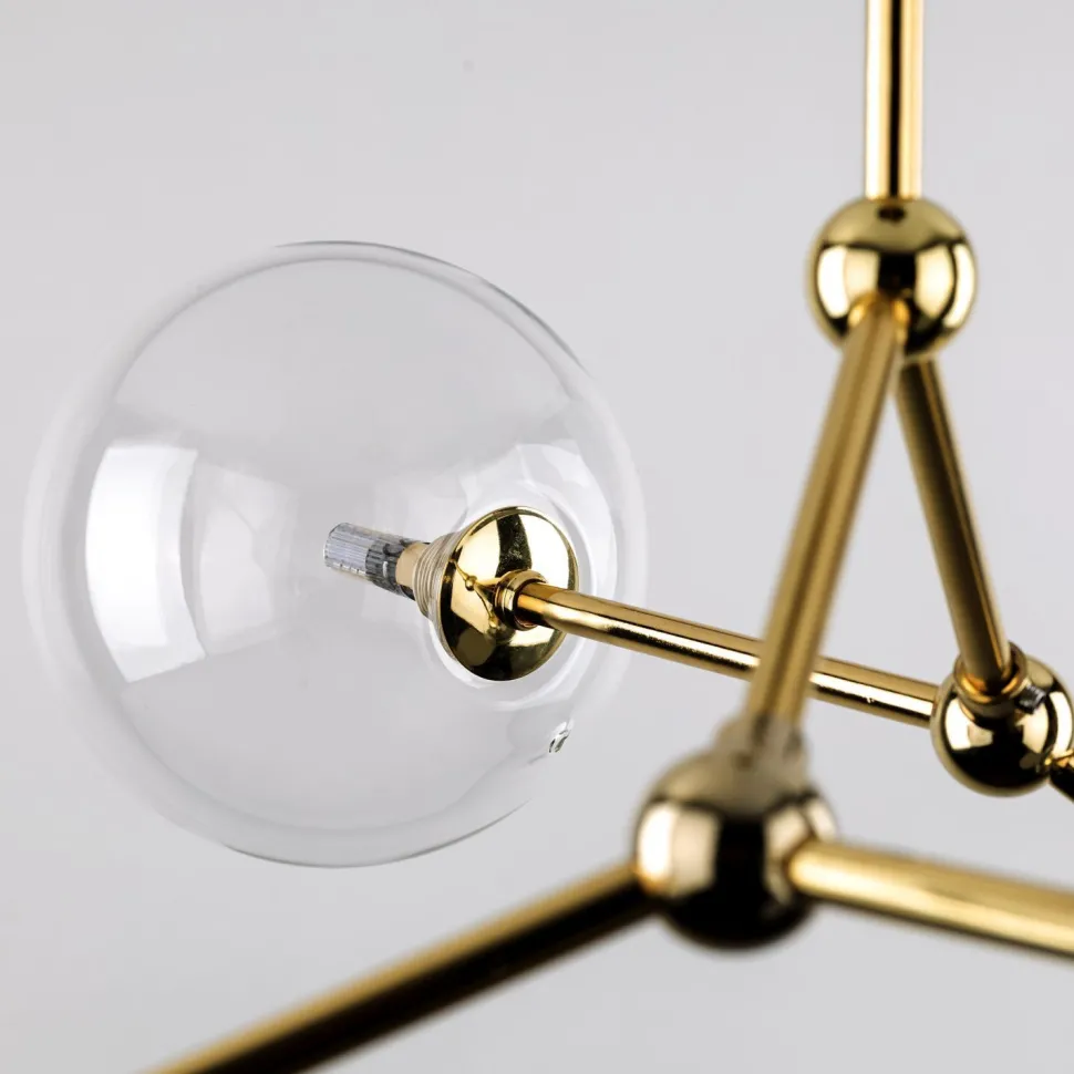 Deckenlampe Glas Metall 74 cm lang in Gold 4x G9 VINZA