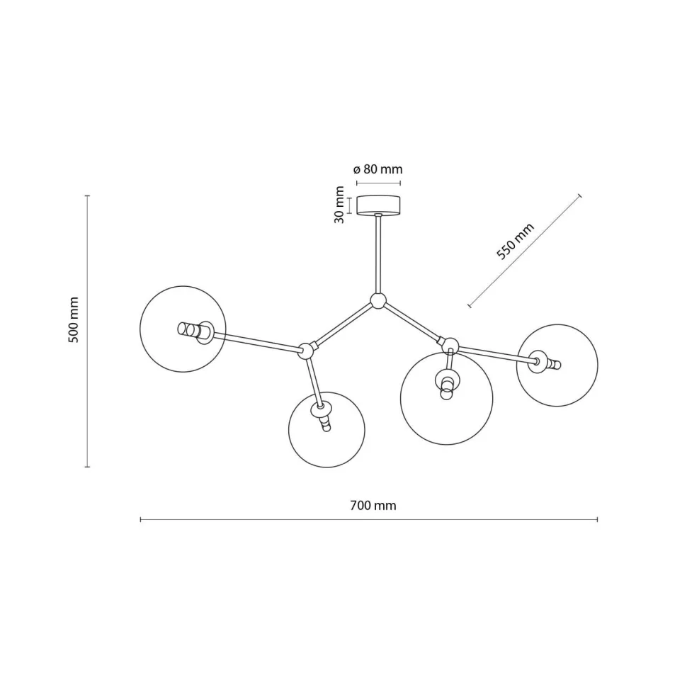 Deckenlampe Glas Metall 74 cm lang in Gold 4x G9 VINZA