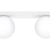 Deckenlampe Glas Metall 34,5 cm 2x G9 Weiß Kugelschirme