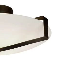 Deckenlampe Glas Metall E27 Ø40,5 cm rund Schwarz Weiß